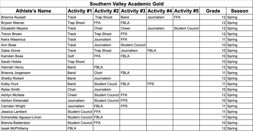 SV Academic Gold Spring