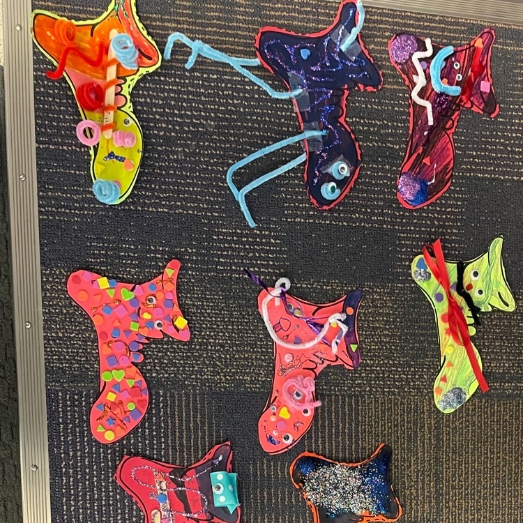 First graders created some pretty fancy socks!